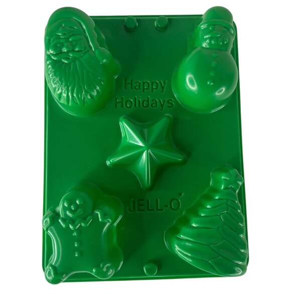 Vintage 1997 JELL-O Jello Jigglers Molds Christmas Shapes Set of 2 Green &amp; R - Picture 2 of 8